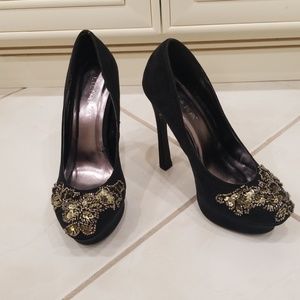 Liliana stiletto pumps with gold sequin